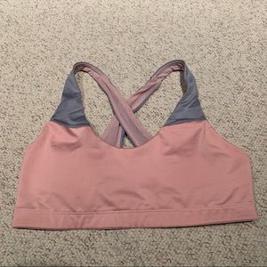 Victoria’s Secret sport bra light pink and gray size medium removable padding